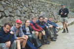 Tired people in Machu Picchu